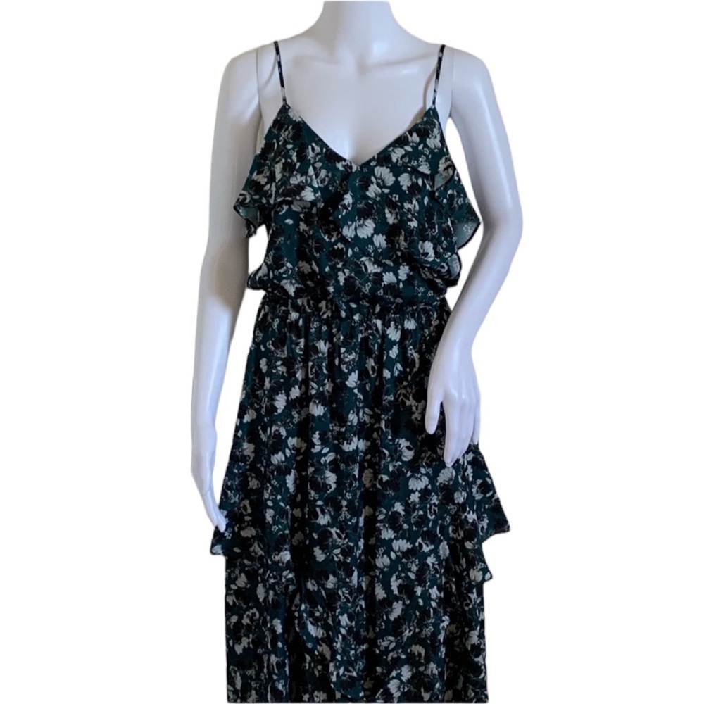 Parker Floral Ruffle High Low Midi Dress
